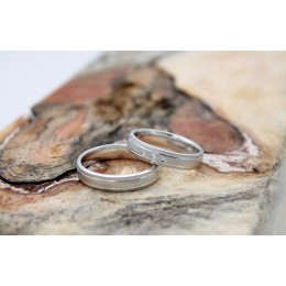 Abielusõrmuste komplekt hõbedast - tsirkoonidega