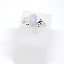 Hõbesõrmus - kaltsedoniga