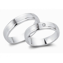 Abielusõrmuste komplekt hõbedast - tsirkoon ja triibud