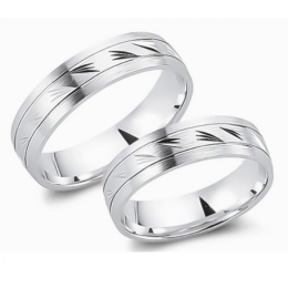 Abielusõrmuste komplekt hõbedast - lille säbru