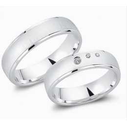 Abielusõrmuste komplekt hõbedast - 3 tsirkooni kahanevad Abielusõrmuste komplekt hõbedast - 3 tsirkooni kahanevad