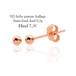 Hõbekõrvarõngad - 3mm kullatud mummud