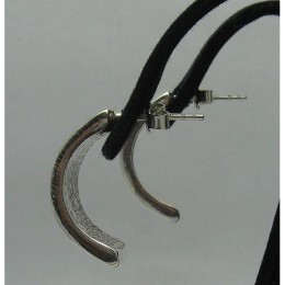 Hõbekõrvarõngad - nahaga