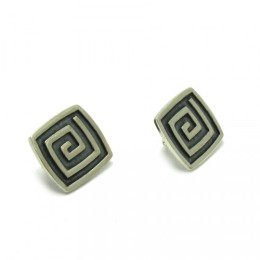 Hõbekõrvarõngad - spiraal ruudus