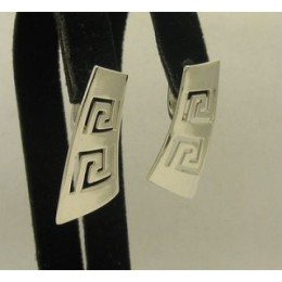 Hõbekõrvarõngad - ristkülik spiraaliga