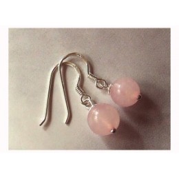 Hõbekõrvarõngad - naturaalne roosa kvarts