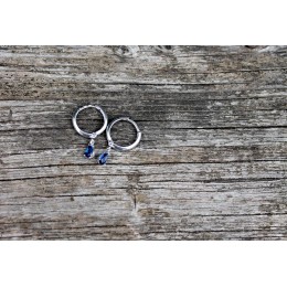 Hõbekõrvarõngad - sinised tilga tsirkoonid