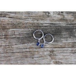 Hõbekõrvarõngad - sinised tilga tsirkoonid