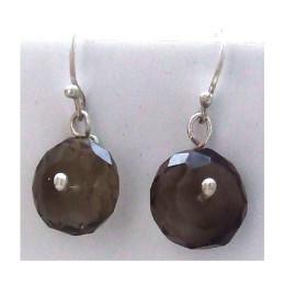 Hõbekõrvarõngad - suitsukvartsiga