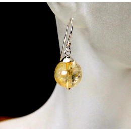 Hõbekõrvarõngad - naturaalse tsitriiniga komplekt