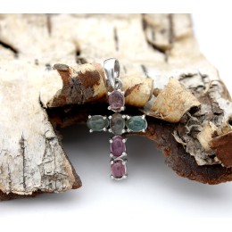 Hõberipats - rist turmaliinidega