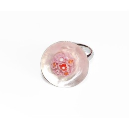 Hõbesõrmus - Millefiori roosa mosaiik