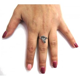 Hõbesõrmus -  madu 2