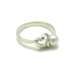 Hõbesõrmus -  süda ja pärl