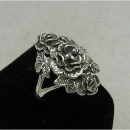 Hõbesõrmus - tume roos