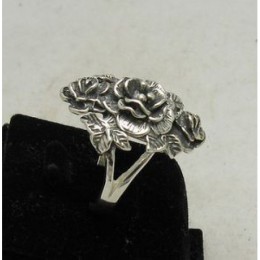 Hõbesõrmus - tume roos