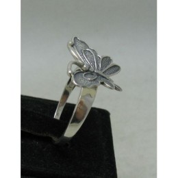 Hõbesõrmus -  tume liblikas