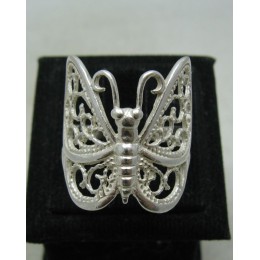 Hõbesõrmus -  filigraan liblikas