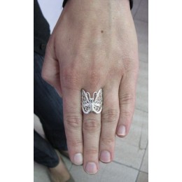 Hõbesõrmus -  filigraan liblikas