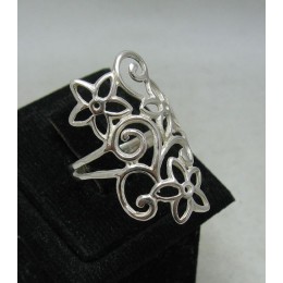 Hõbesõrmus - pikk lilleline