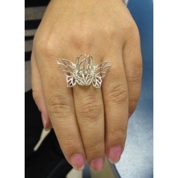 Hõbesõrmus - kaks liblikat