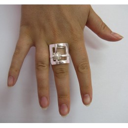 Hõbesõrmus - 6mm pärliga