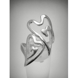 Hõbesõrmus - 2 südant