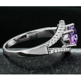 Hõbesõrmus - ametüst ja tsirkoonid