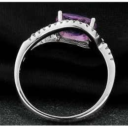 Hõbesõrmus - ametüst ja tsirkoonid