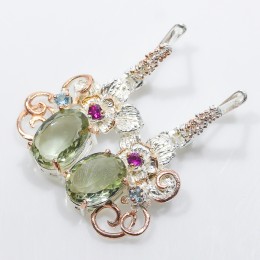 Hõbekõrvarõngad - rohelise ametüstiga