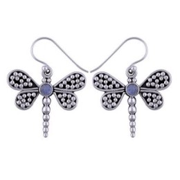 Hõbekõrvarõngad - kiilid kuukiviga