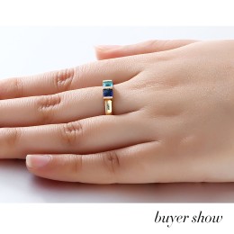 Hõbesõrmus - kullatud siniste tsirkoonidega