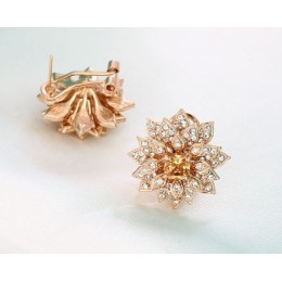 Kõrvarõngad - suured lilled, shampanja