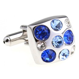 Mansetinööbid - sinised kristallid