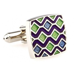 Mansetinööbid - roheline lillaga