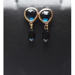 Kullatud kõrvarõngad - Swarovski rohekas-pruun Kullatud kõrvarõngad - Swarovski rohekas-pruun