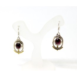 Hõbekõrvarõngad - granaat 3