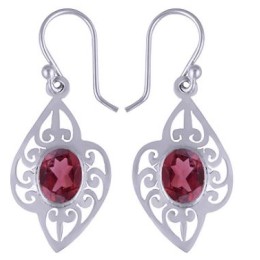 Hõbekõrvarõngad - granaat 3