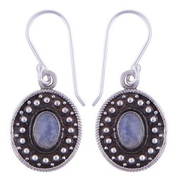 Hõbekõrvarõngad - kuukivi ovaalid