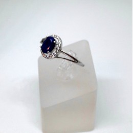 Hõbesõrmus - naturaalse safiiriga