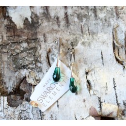 Hõbekõrvarõngad - smaragdroheline Swarovski