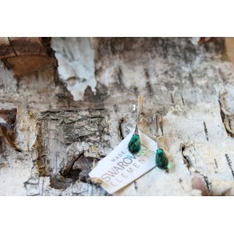 Hõbekõrvarõngad - smaragdroheline Swarovski