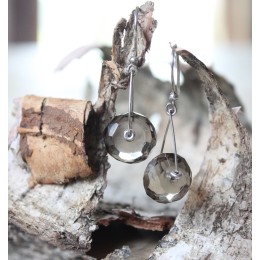 Hõbekõrvarõngad - suitsukvarts