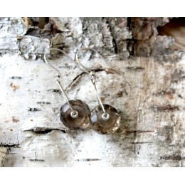 Hõbekõrvarõngad - suitsukvarts