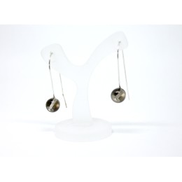 Hõbekõrvarõngad - suitsukvarts minimalistlikud