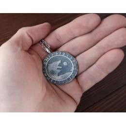 Kaelakett - Geri ja Freki hõbedast