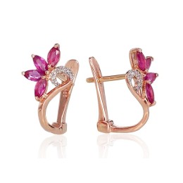 'Inglise' sulguriga kullast kõrvarõngad 1200717(Au-R+PRh-W)_DI+RB