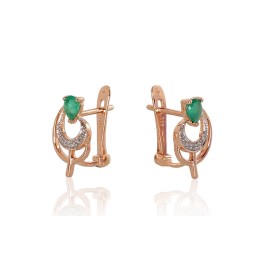 'Inglise' sulguriga kullast kõrvarõngad 1200806(Au-R+PRh-W)_DI+EM