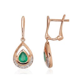 'Inglise' sulguriga kullast kõrvarõngad 1200977(Au-R+PRh-W)_DI+EM