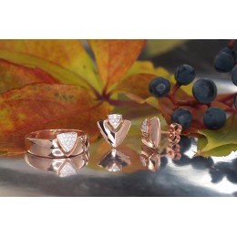 Kullast naelkõrvarõngad 1201008(Au-R+PRh-W)_DI